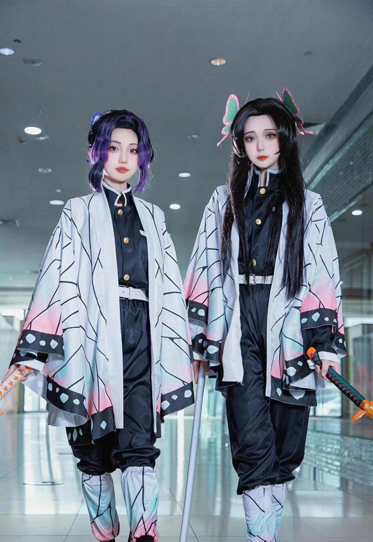 Demon Slayer Haori - 2026年新作アニメ「鬼滅の刃」コスプレ衣装 胡蝶しのぶ ウィッグ 着物風制服 鬼滅の刃羽織 マントスーツ