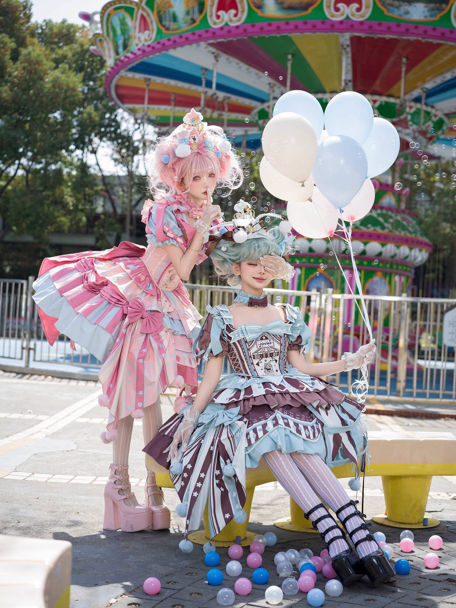 Anime Cosplay Lolita - 新しいフィエスタカーニバルハロウィンコスコスプレサーカス童話オープニングロリータスカートLOスカート