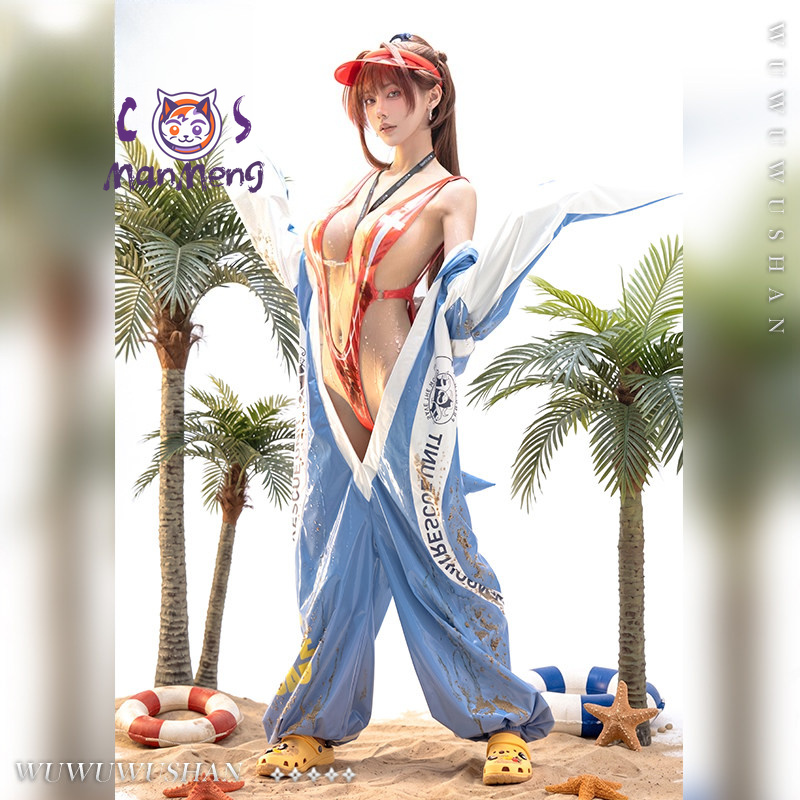 Anime Cosplay Jumpsuit - マルシアナ NIKKE 水着コスプレ衣装勝利の女神マルシアナ女性の新しいセクシーなサマーパーティービーチビキニジャンプスーツマント