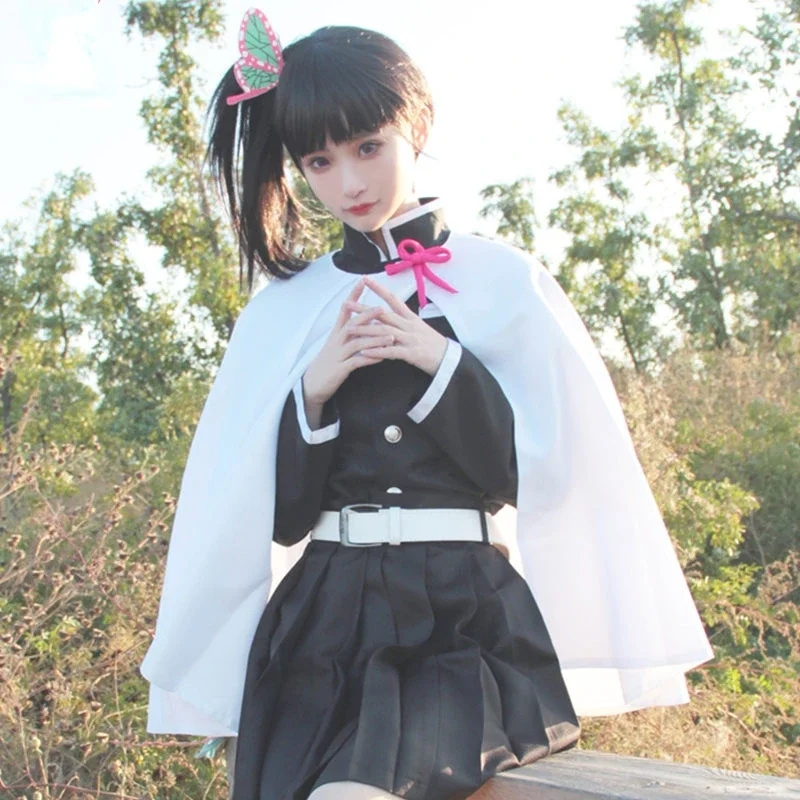 Demon Slayer Haori - 女性と大人のための鬼滅の刃のコスプレ衣装,着物,ツユリ,カナオ,蝶,頭飾り,子供のための