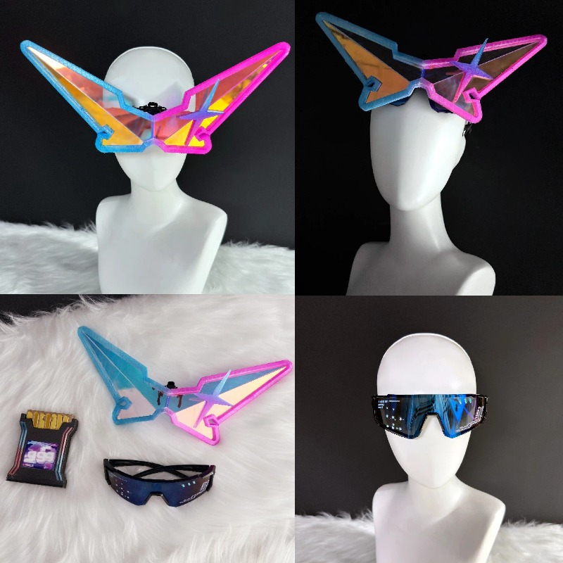 Anime Cosplay Female - ゲーム Honkai: スターレール シルバーウルフ コスプレ小道具 カラフルなメガネセット