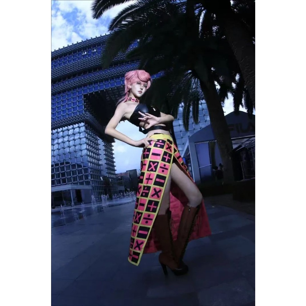 Anime Cosplay Photoshoot - 女性用 ジョジョの奇妙な冒険 トリッシュ・ウナ コスプレ アニメコスチュームウィッグ ハロウィン