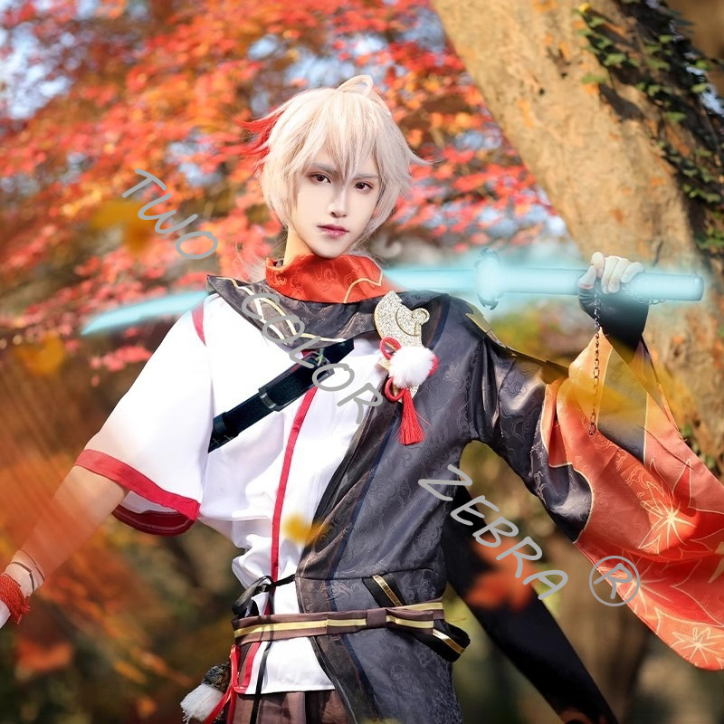 楓原かずはコスプレ侍ユニフォームコスチュームゲーム原神ウィッ - Anime Cosplay Red のレビューと価格