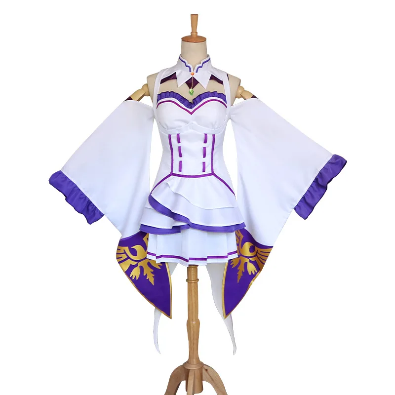 Reゼロから始める異世界生活エミリアコスプレ衣装女性の帽子ド - Anime Zoey Cosplay のレビューと価格