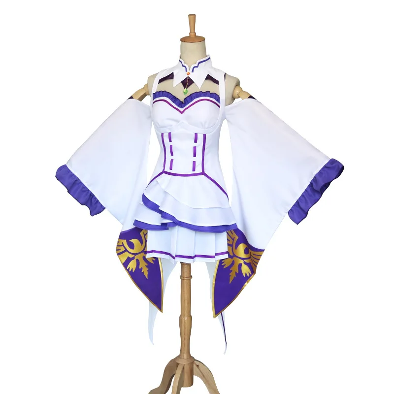 Reゼロから始める異世界生活エミリアコスプレ衣装女性の帽子ド - Anime Zoey Cosplay のレビューと価格