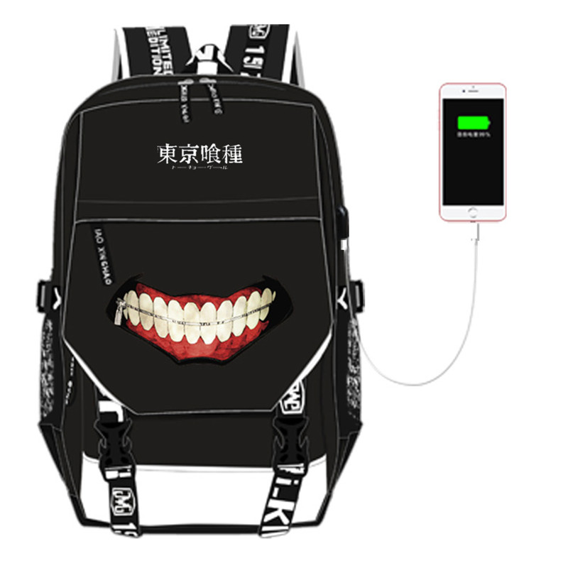 ホット日本アニメ東京グール印刷バックパック漫画旅行バックパッ - Tokyo Ghoul Mask のレビューと価格