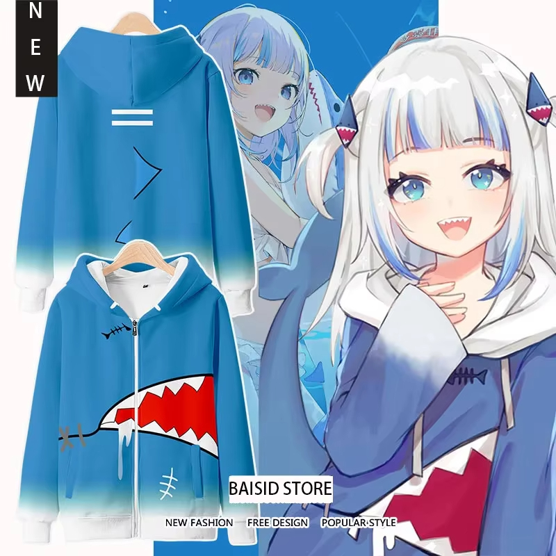 アニメ Gawr Gura コスプレ 3D 印刷パーカー男性 - Cosplay Anime Basic のレビューと価格