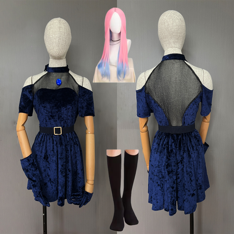 アニメエイリアンステージミジコスプレ衣装ウィッグダークブルー - Anime Cosplay Blue Hair のレビューと価格