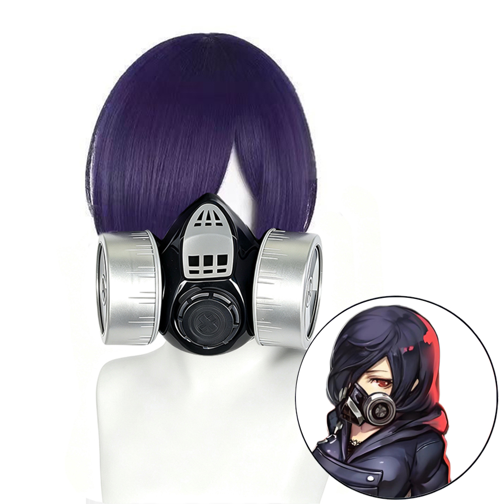 アニメ東京グールコスプレ霧島トウカウィッグマスク女性ショート - Tokyo Ghoul Mask のレビューと価格