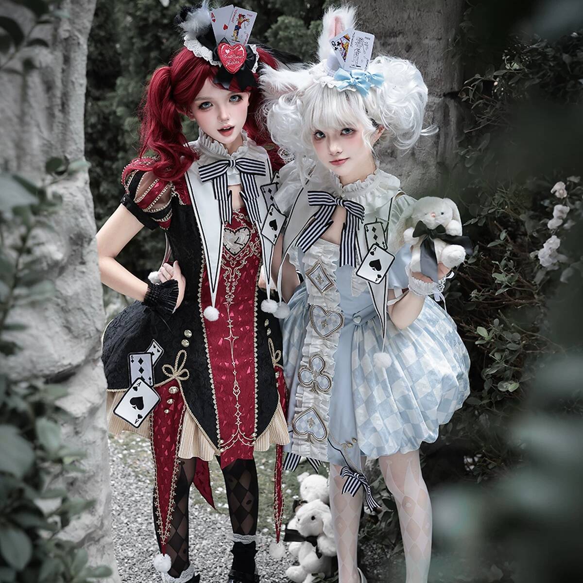 新しいサーカスマニアック思考の夜を想い浮かせるロリータドレス - Anime Cosplay Red のレビューと価格